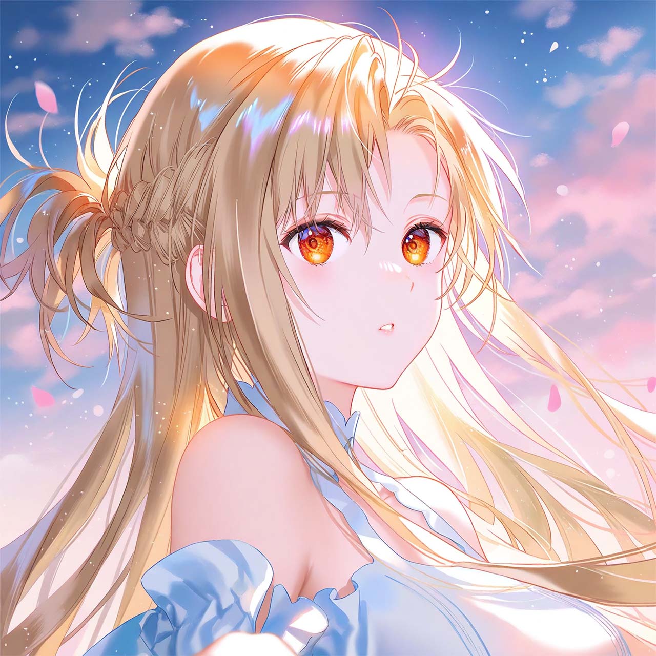 Asuna looks at the camera like a goddess.